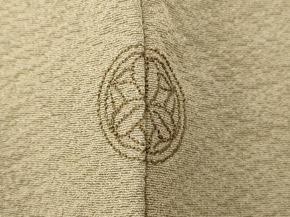 平和屋着物■上質な色無地 作家物 幻の染 岩石染 利休白茶色 正絹 逸品 AABH9341fw