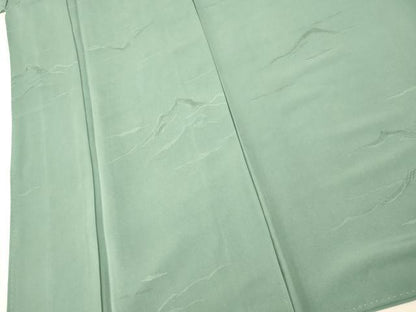 平和屋着物■上質な色無地 山重ね地紋 青竹色 正絹 逸品 AABH9343fw