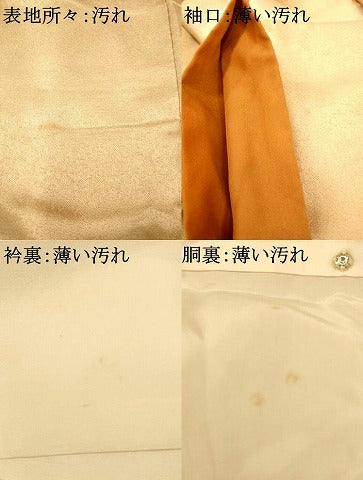 平和屋着物■訪問着 手描き 草花流水文 暈し染め 金銀彩 正絹 逸品 AABH9347fw