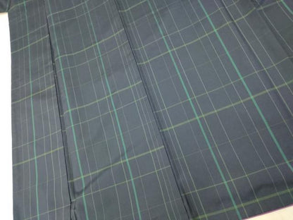 平和屋着物■上質な紬 格子 正絹 逸品 AABH9351fw