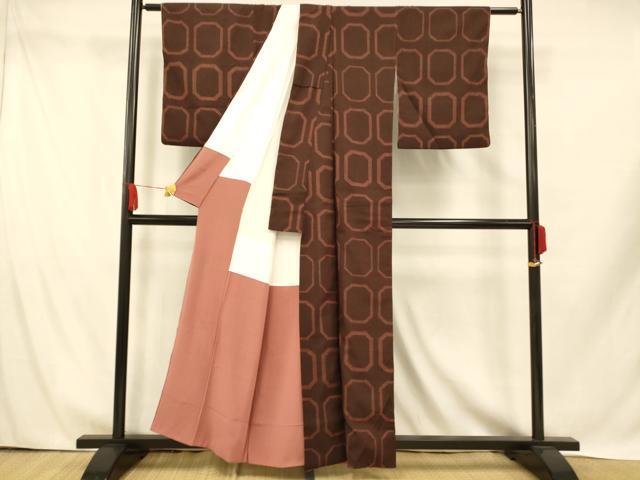 平和屋着物■本塩沢 格子 高島屋扱い 正絹 逸品 AABH9353fw