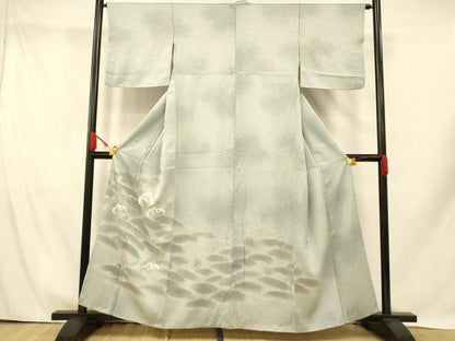 平和屋着物■色留訪問着 駒刺繍 立波文 暈し染め 金彩 正絹 逸品 AABH9354fw