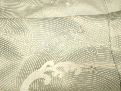 平和屋着物■色留訪問着 駒刺繍 立波文 暈し染め 金彩 正絹 逸品 AABH9354fw