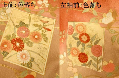 平和屋着物■訪問着 枝花色紙文 暈し染め 金彩 正絹 逸品 AABH9355fw