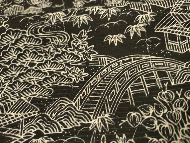 平和屋着物＊夏物 小紋 絽 風景文 正絹 逸品 AABH9361jd