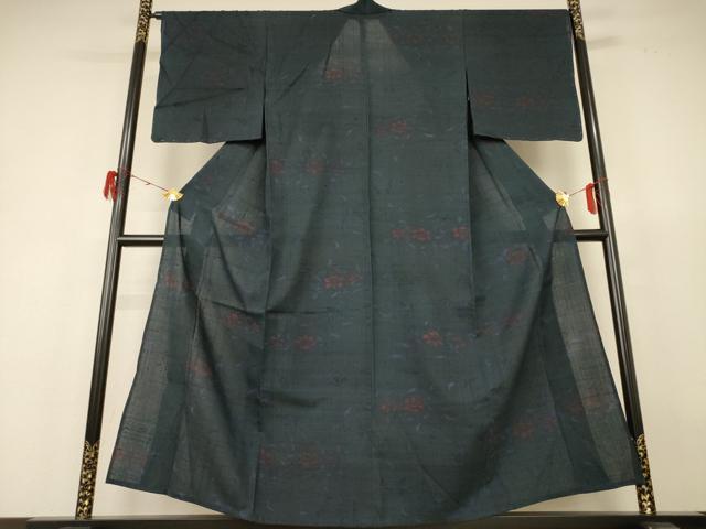 平和屋着物＊夏物 紗紬 草花文 正絹 逸品 未使用 AABH9362jd