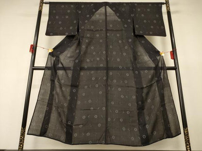 平和屋着物＊夏物 紗紬 七宝文 正絹 逸品 AABH9363jd