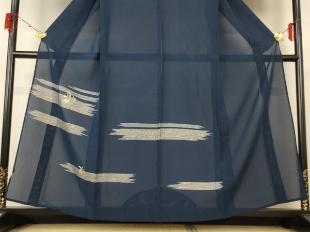平和屋着物＊夏物 訪問着 絽 刺繍 草花丸文 金銀彩 正絹 逸品 AABH9365jd
