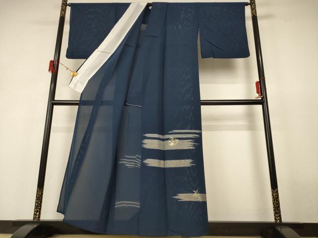 平和屋着物＊夏物 訪問着 絽 刺繍 草花丸文 金銀彩 正絹 逸品 AABH9365jd
