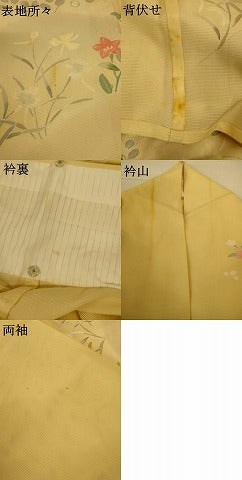 平和屋着物＊夏物 訪問着 絽 駒刺繍 草花文 正絹 逸品 AABH9367jd