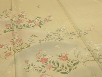 平和屋着物＊夏物 訪問着 絽 駒刺繍 草花文 正絹 逸品 AABH9367jd
