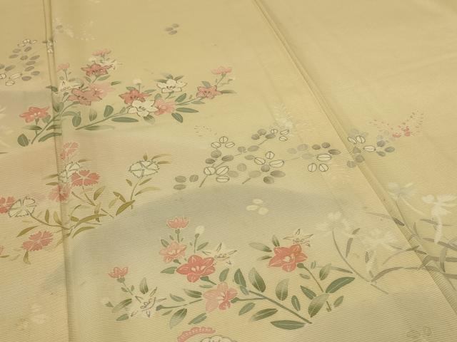 平和屋着物＊夏物 訪問着 絽 駒刺繍 草花文 正絹 逸品 AABH9367jd