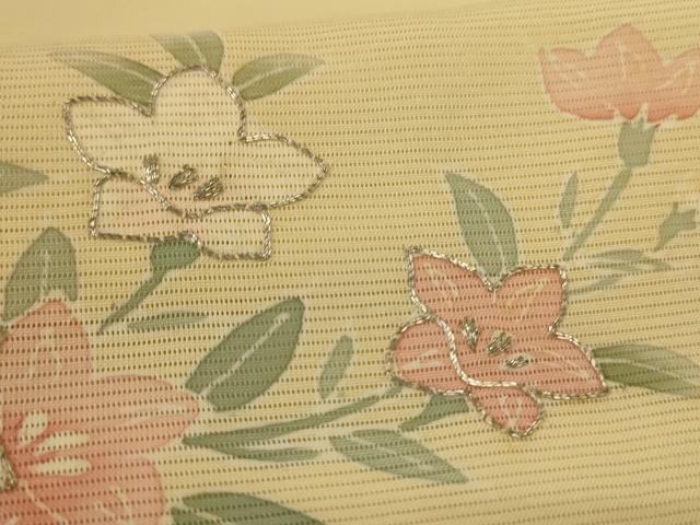 平和屋着物＊夏物 訪問着 絽 駒刺繍 草花文 正絹 逸品 AABH9367jd