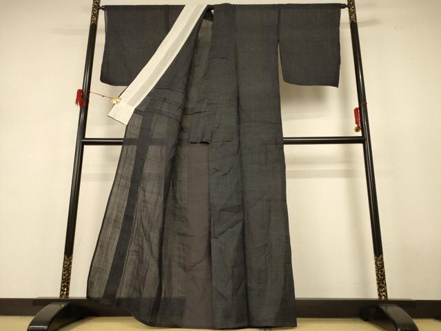 平和屋着物＊夏物　重要無形文化財　本場宮古上布　絣柄　苧麻　逸品　AABH9370jd