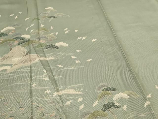 平和屋着物＊夏物 訪問着 絽 風景文 正絹 逸品 AABH9377jd