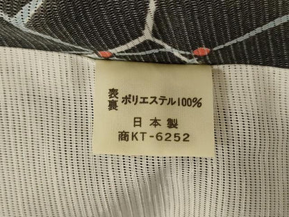 平和屋着物＊夏物　小紋　絽　幾何学文様　洗える着物　AABH9380jd