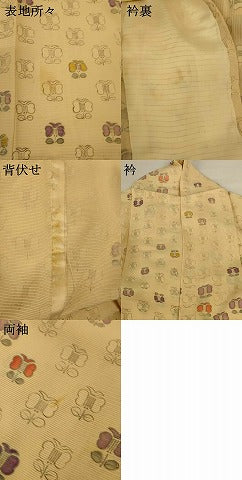 平和屋着物＊夏物 訪問着 絽 草花文 正絹 逸品 AABH9383jd