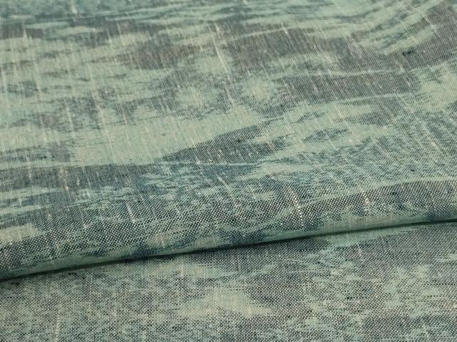 平和屋着物＊夏物 結城紬 夏結城 風景文 三越扱い 反端付き 正絹 逸品 AABH9384jd