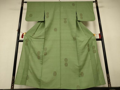 平和屋着物＊夏物 紗紬 亀甲文 正絹 逸品 AABH9386jd