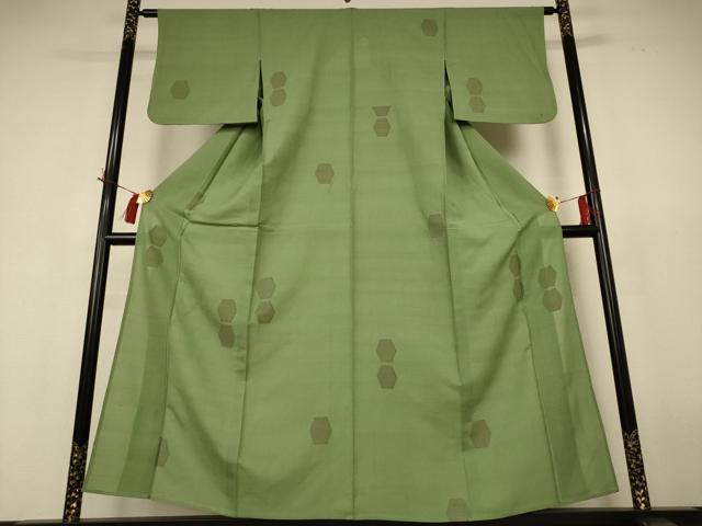 平和屋着物＊夏物 紗紬 亀甲文 正絹 逸品 AABH9386jd
