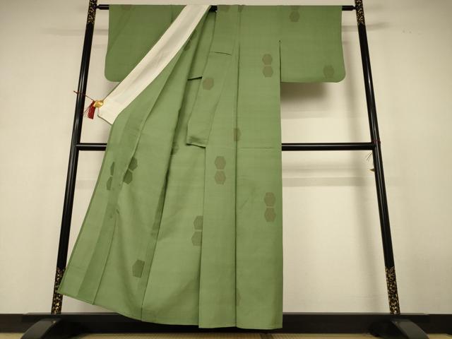 平和屋着物＊夏物 紗紬 亀甲文 正絹 逸品 AABH9386jd