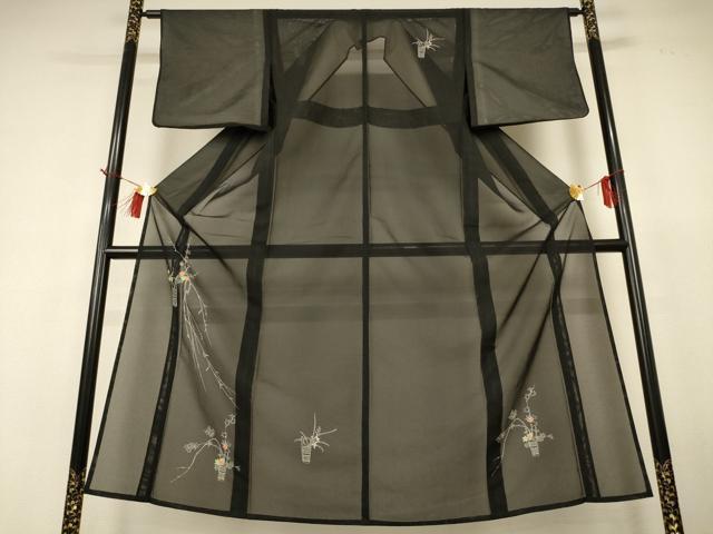 平和屋着物＊夏物 訪問着 絽 飾花文 正絹 逸品 AABH9390jd