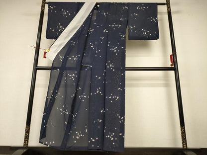 平和屋着物＊夏物 小紋 絽 箔散らし文様 正絹 逸品 AABH9391jd