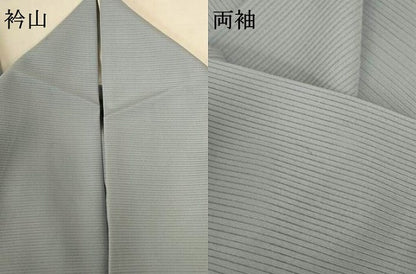 平和屋着物＊夏物　色無地　絽　灰青色　正絹　逸品　AABH9394jd