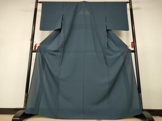 平和屋着物＊夏物　色無地　絽　錆鉄御納戸色　正絹　逸品　AABH9397jd 平和屋着物＊夏物 色無地 絽 錆鉄御納戸色 正絹 逸品 AABH9397jd