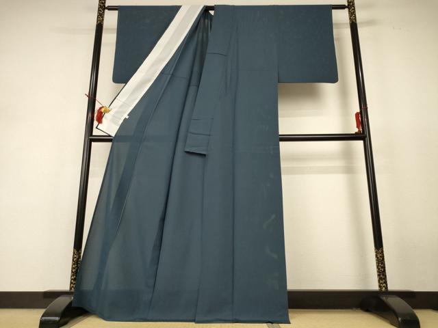 平和屋着物＊夏物　色無地　絽　錆鉄御納戸色　正絹　逸品　AABH9397jd 平和屋着物＊夏物 色無地 絽 錆鉄御納戸色 正絹 逸品 AABH9397jd