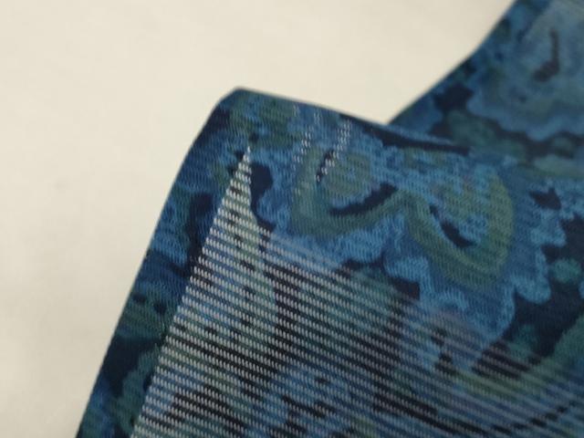 平和屋着物＊夏物 小紋 絽 ペイズリー 正絹 逸品 AABH9398jd