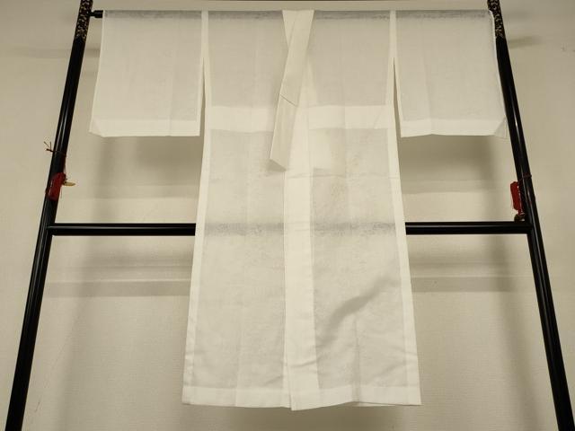 平和屋着物＊夏物　長襦袢　流水枝葉紋紗　白色　AABH9399jd 平和屋着物＊夏物 長襦袢 流水枝葉紋紗 白色 AABH9399jd