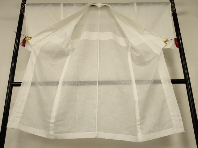 平和屋着物＊夏物　長襦袢　流水枝葉紋紗　白色　AABH9399jd 平和屋着物＊夏物 長襦袢 流水枝葉紋紗 白色 AABH9399jd