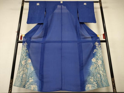 平和屋着物＊夏物 アンティーク 大正ロマン 色留袖 絽縮緬 草花文 暈し染め 正絹 逸品 AABH9403jd