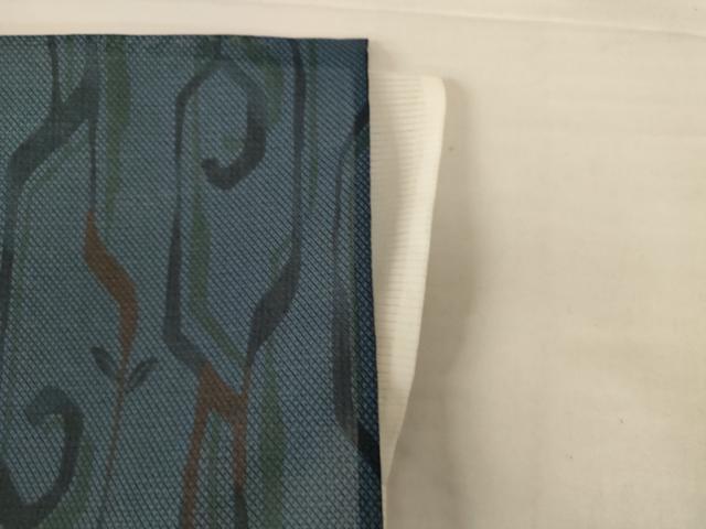 平和屋着物＊夏物　小紋　紗　枝葉文　洗える着物　AABH9413jd