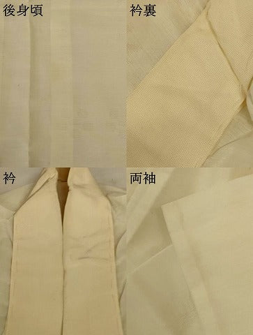 平和屋着物＊夏物　長襦袢　草花紋紗　象牙色　洗える着物　AABH9416jd 平和屋着物＊夏物 長襦袢 草花紋紗 象牙色 洗える着物 AABH9416jd