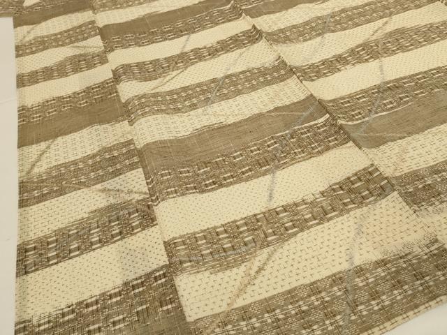 平和屋着物＊夏物　紗紬　横段霞文　正絹　逸品　AABH9417jd