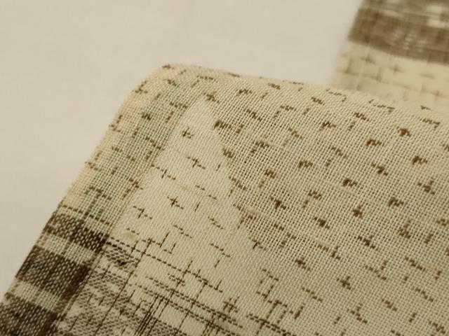 平和屋着物＊夏物　紗紬　横段霞文　正絹　逸品　AABH9417jd