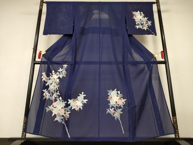 平和屋着物＊夏物　訪問着　絽　草花文　正絹　逸品　AABH9422jd 平和屋着物＊夏物 訪問着 絽 草花文 正絹 逸品 AABH9422jd
