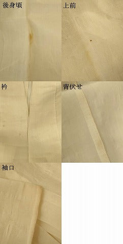 平和屋着物＊夏物 長襦袢 舞花紋紗 鳥の子色 麻 AABH9426jd