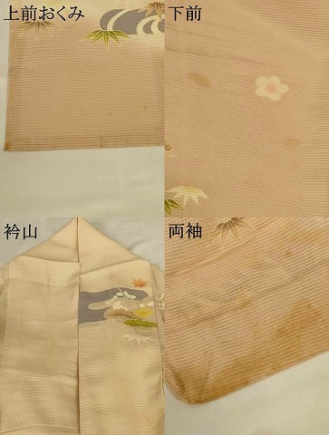 平和屋着物＊夏物 訪問着 絽 友禅 草花霞文 金彩 正絹 逸品 AABH9428jd