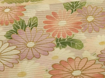 平和屋着物＊夏物 訪問着 絽 友禅 草花霞文 金彩 正絹 逸品 AABH9428jd