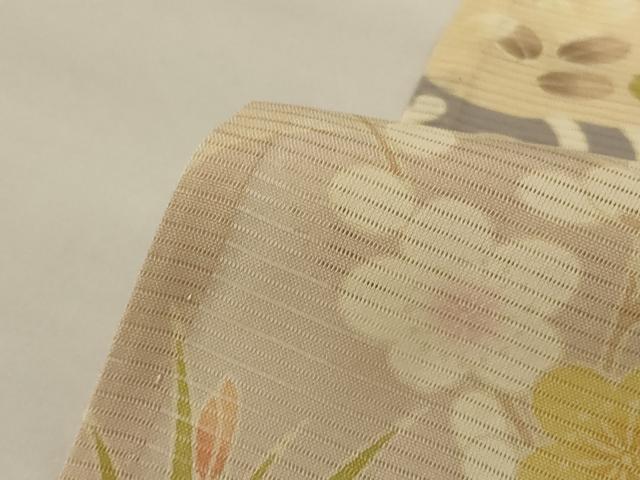 平和屋着物＊夏物 訪問着 絽 友禅 草花霞文 金彩 正絹 逸品 AABH9428jd