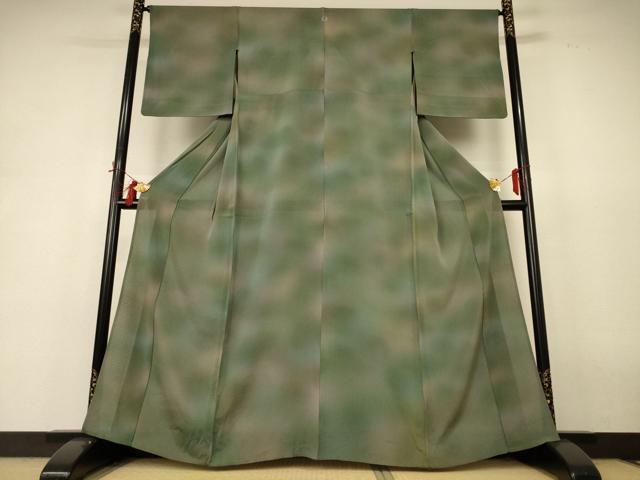 平和屋着物＊夏物 小紋 絽縮緬 霞文 暈し染め 正絹 逸品 AABH9429jd