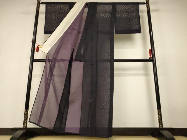 平和屋着物＊夏物 色無地 紗 黒紅色 正絹 逸品 AABH9430jd