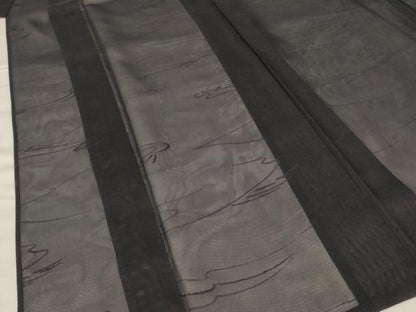 平和屋着物＊夏物 色無地 紗 黒紅色 正絹 逸品 AABH9430jd