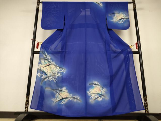 平和屋着物＊夏物 訪問着 絽 草花文 暈し染め 正絹 逸品 AABH9433jd