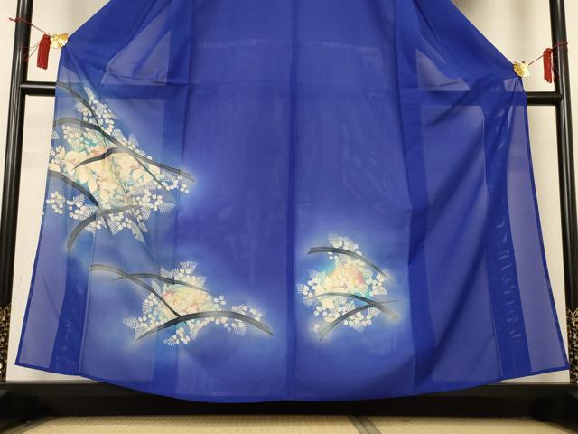平和屋着物＊夏物 訪問着 絽 草花文 暈し染め 正絹 逸品 AABH9433jd
