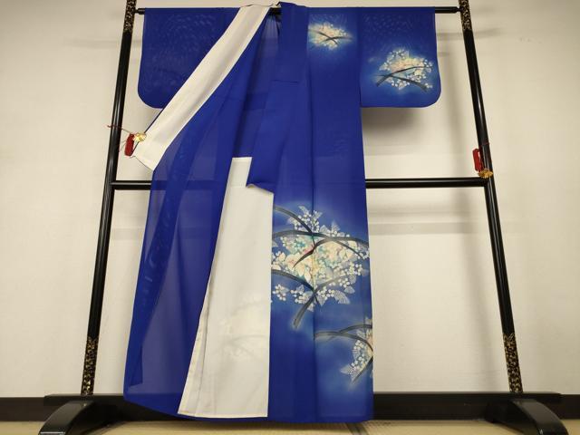 平和屋着物＊夏物 訪問着 絽 草花文 暈し染め 正絹 逸品 AABH9433jd