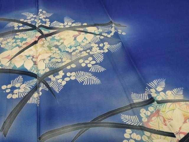 平和屋着物＊夏物 訪問着 絽 草花文 暈し染め 正絹 逸品 AABH9433jd